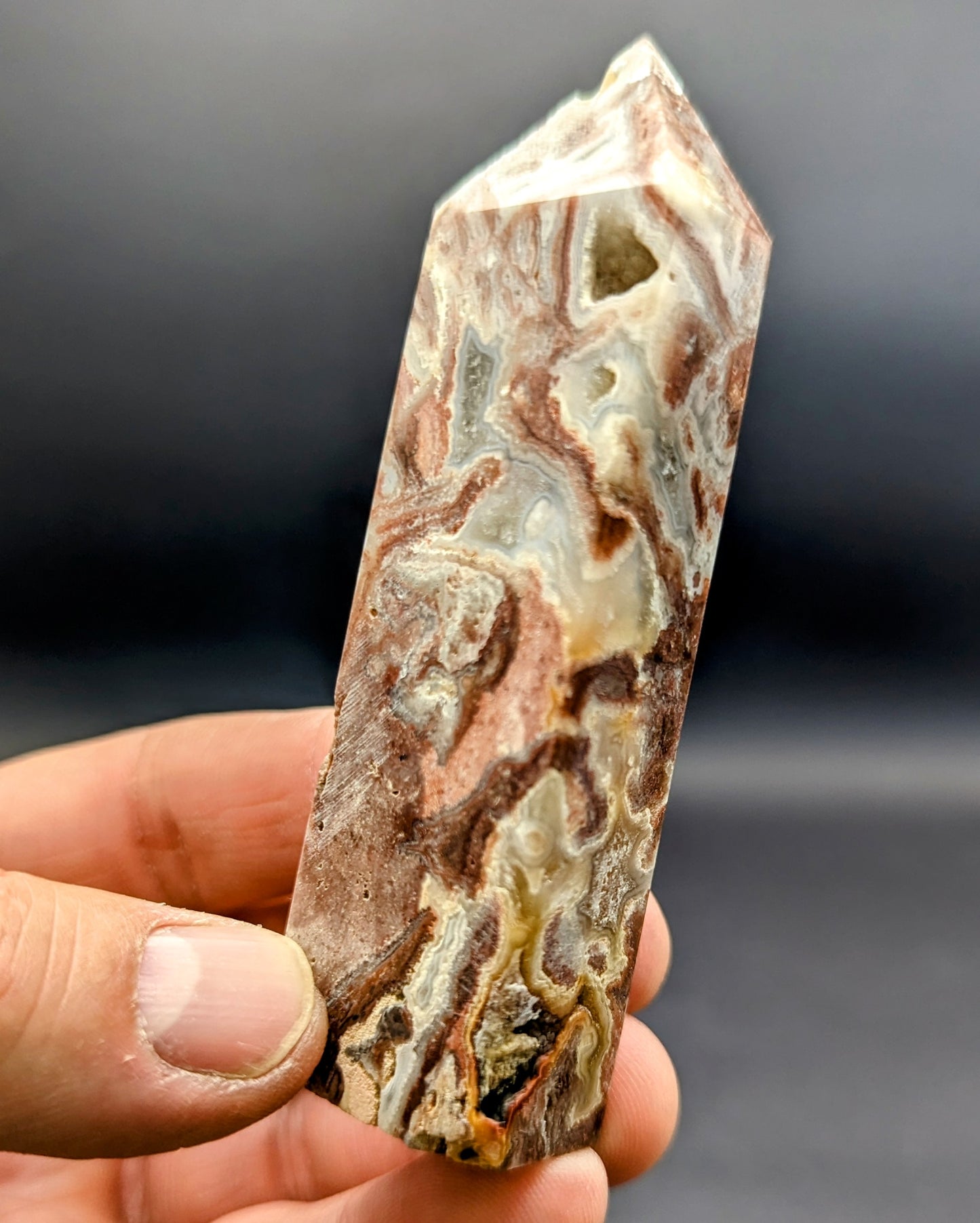 New! Crazy Lace Agate Tower