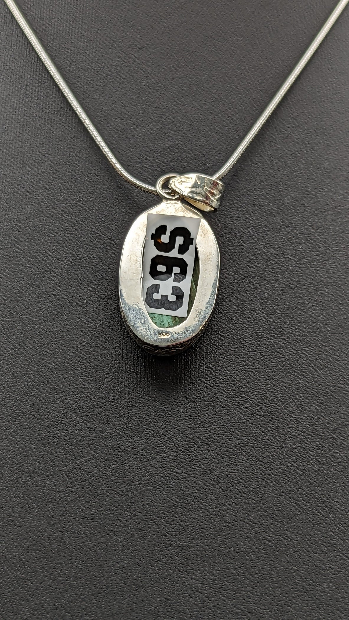 Special! Malachite Pendant Necklace Sterling Silver