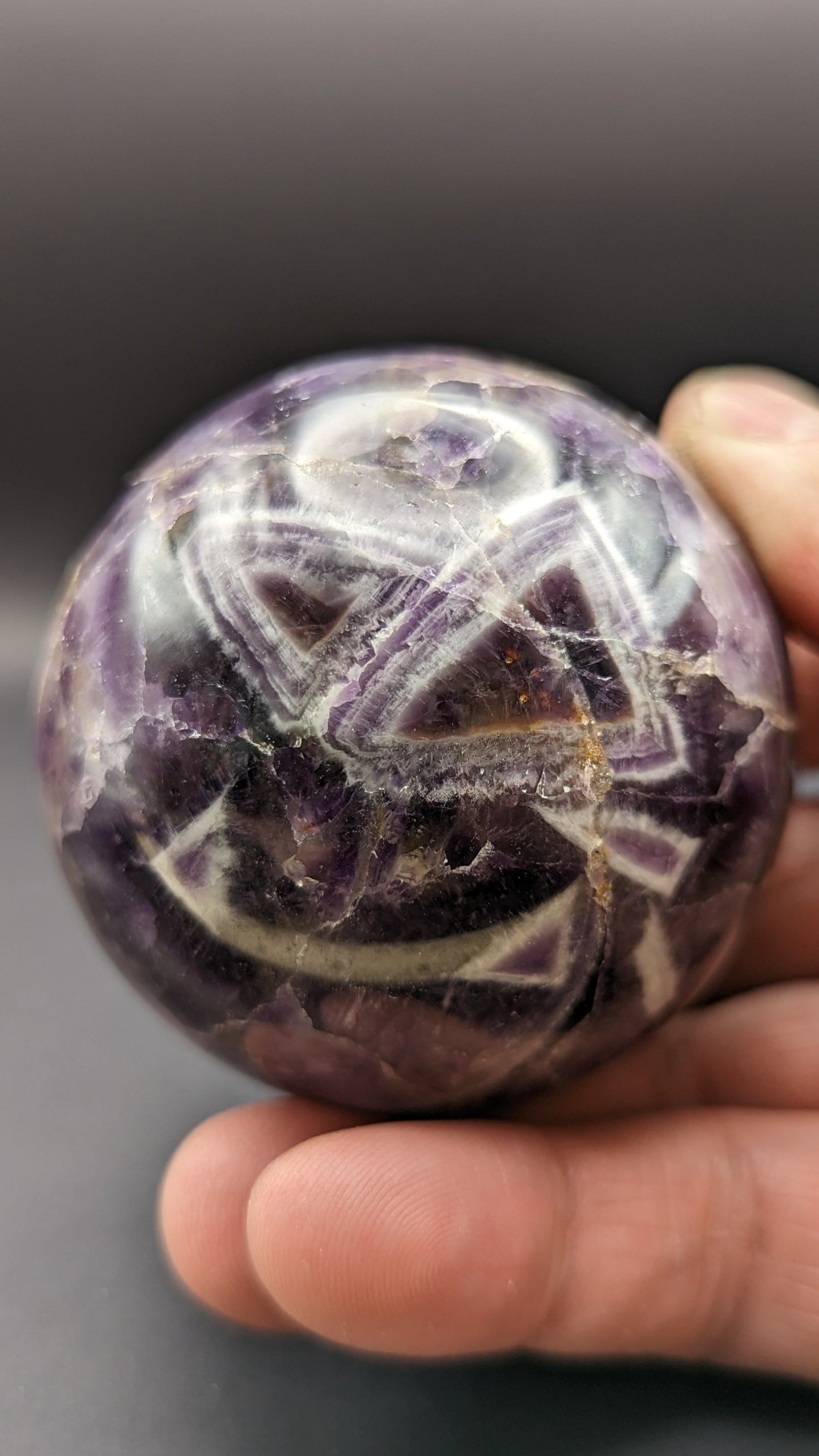 Chevron Amethyst Sphere