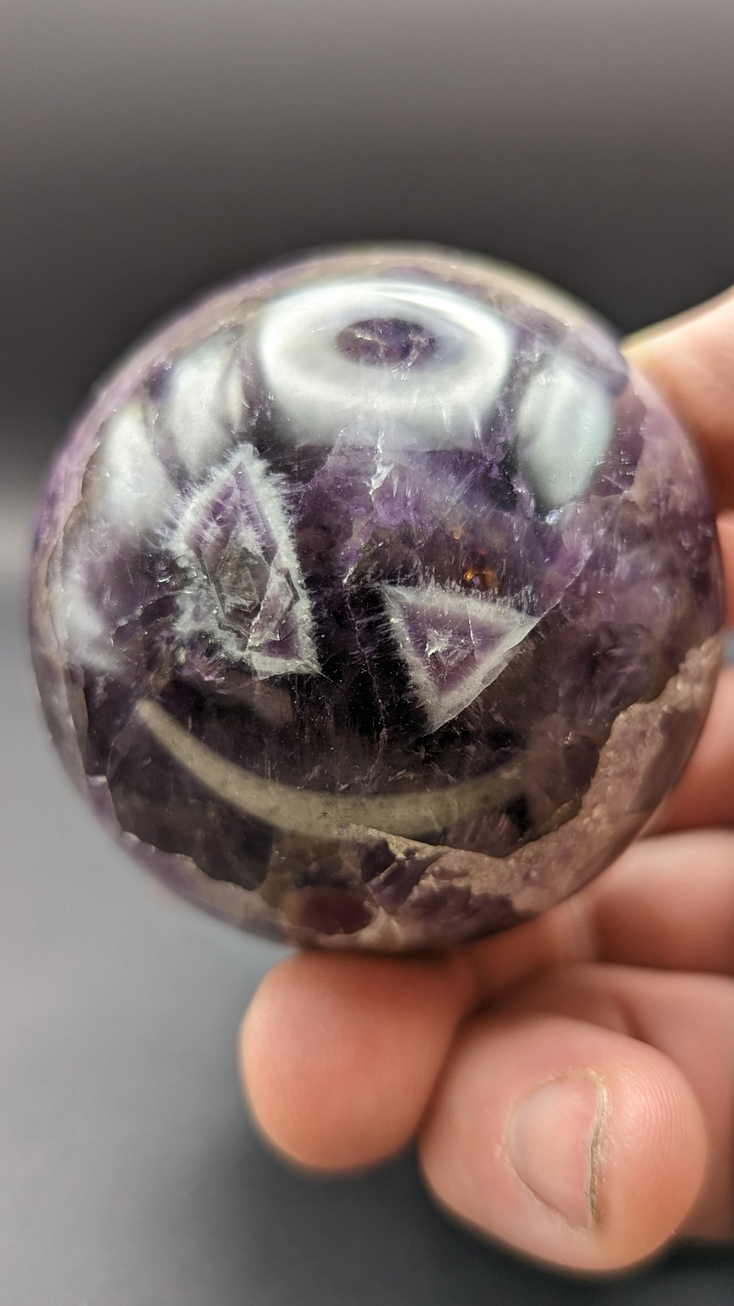 Chevron Amethyst Sphere