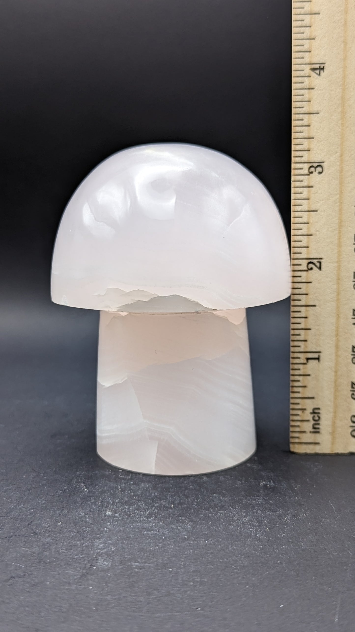 New! Rose Calcite Mushroom Carving