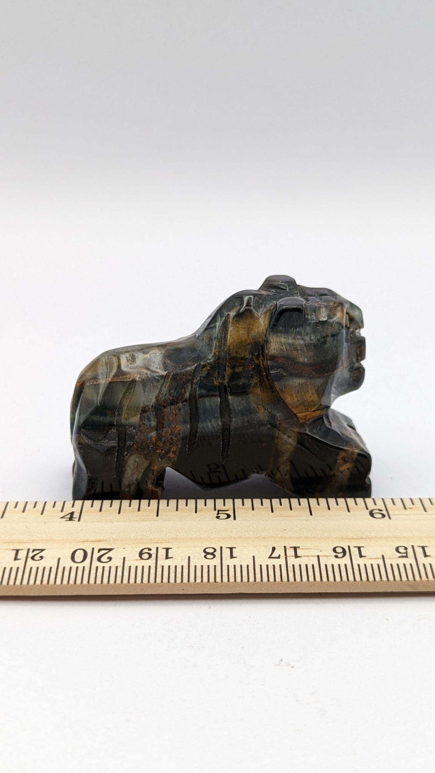 Tigers Eye Lion Carving