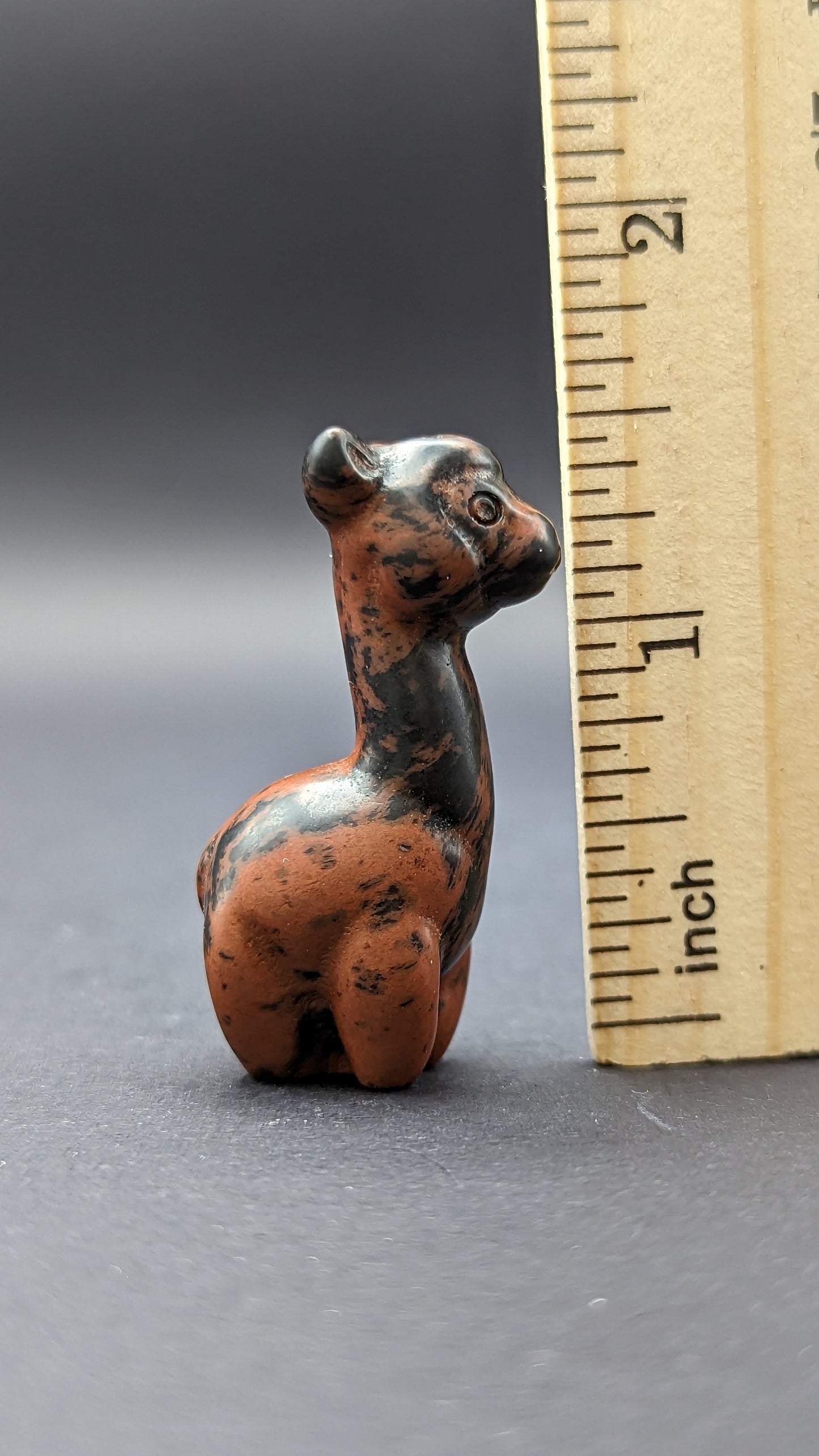 Mahogany Obsidian Alpaca Carving