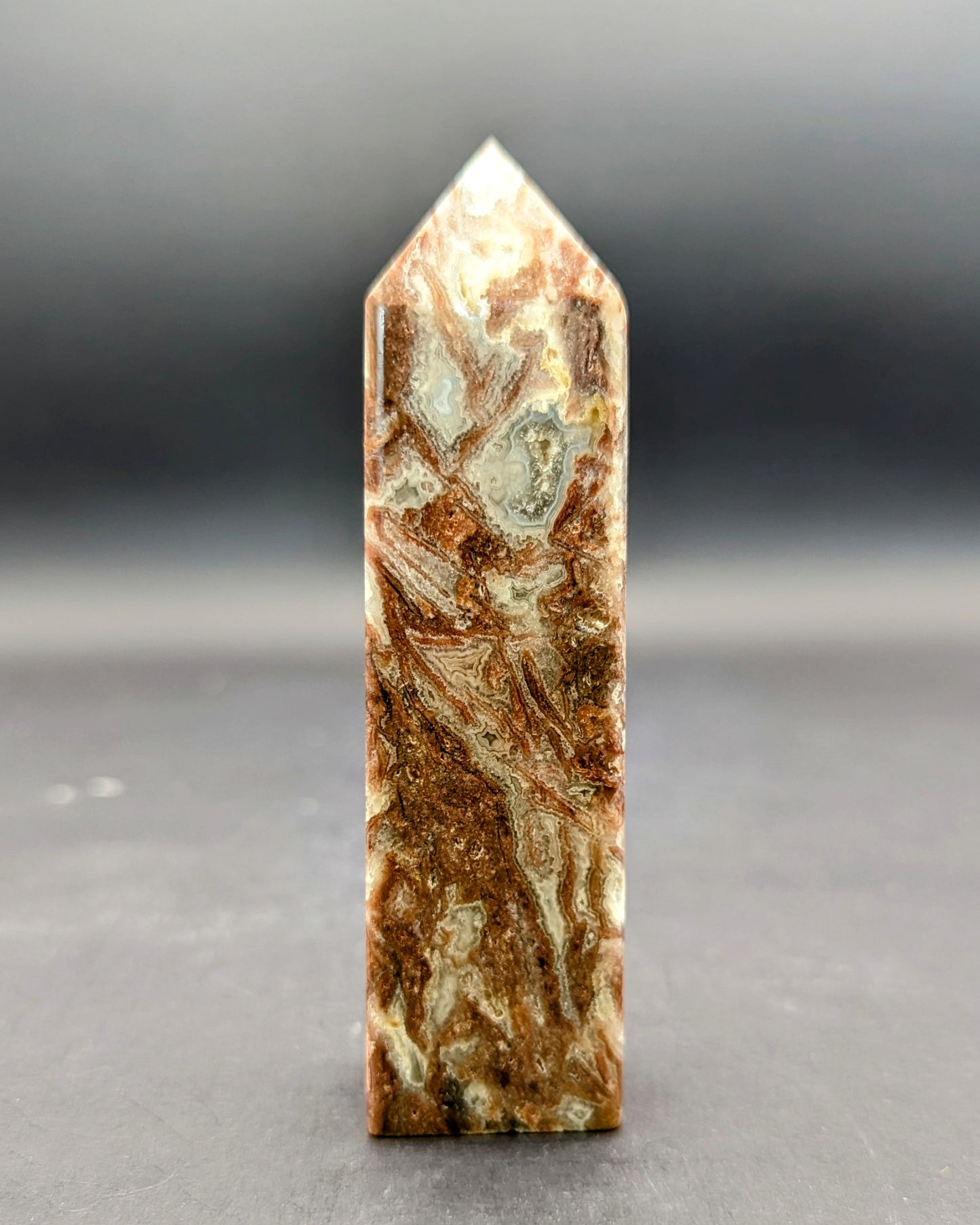 New! Crazy Lace Agate Tower