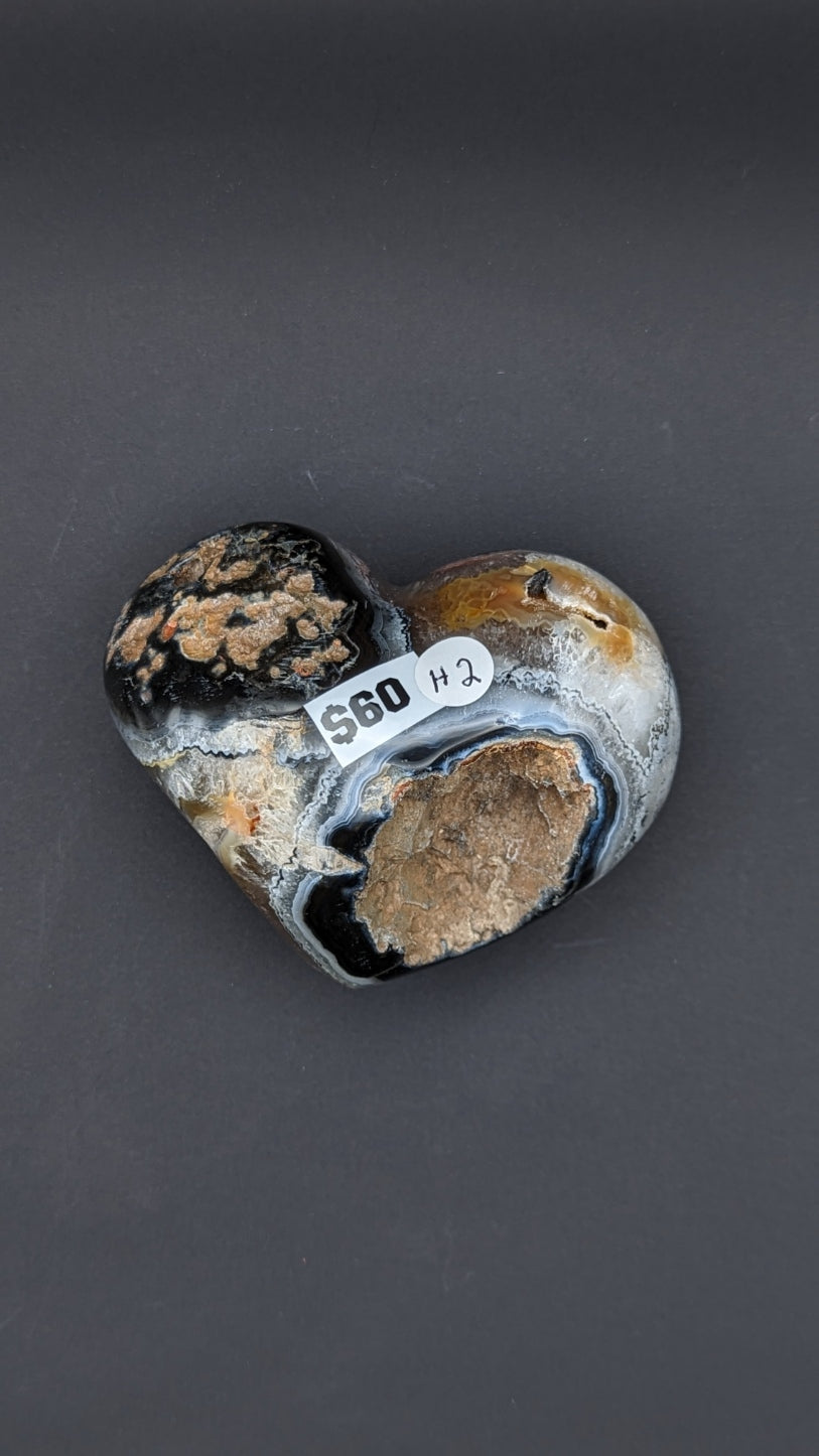 Agate Druzy Heart