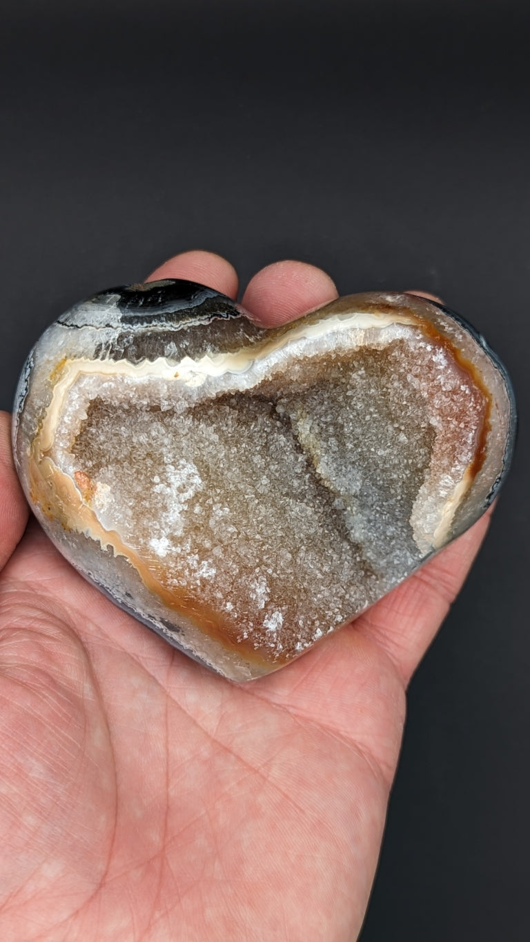 Agate Druzy Heart