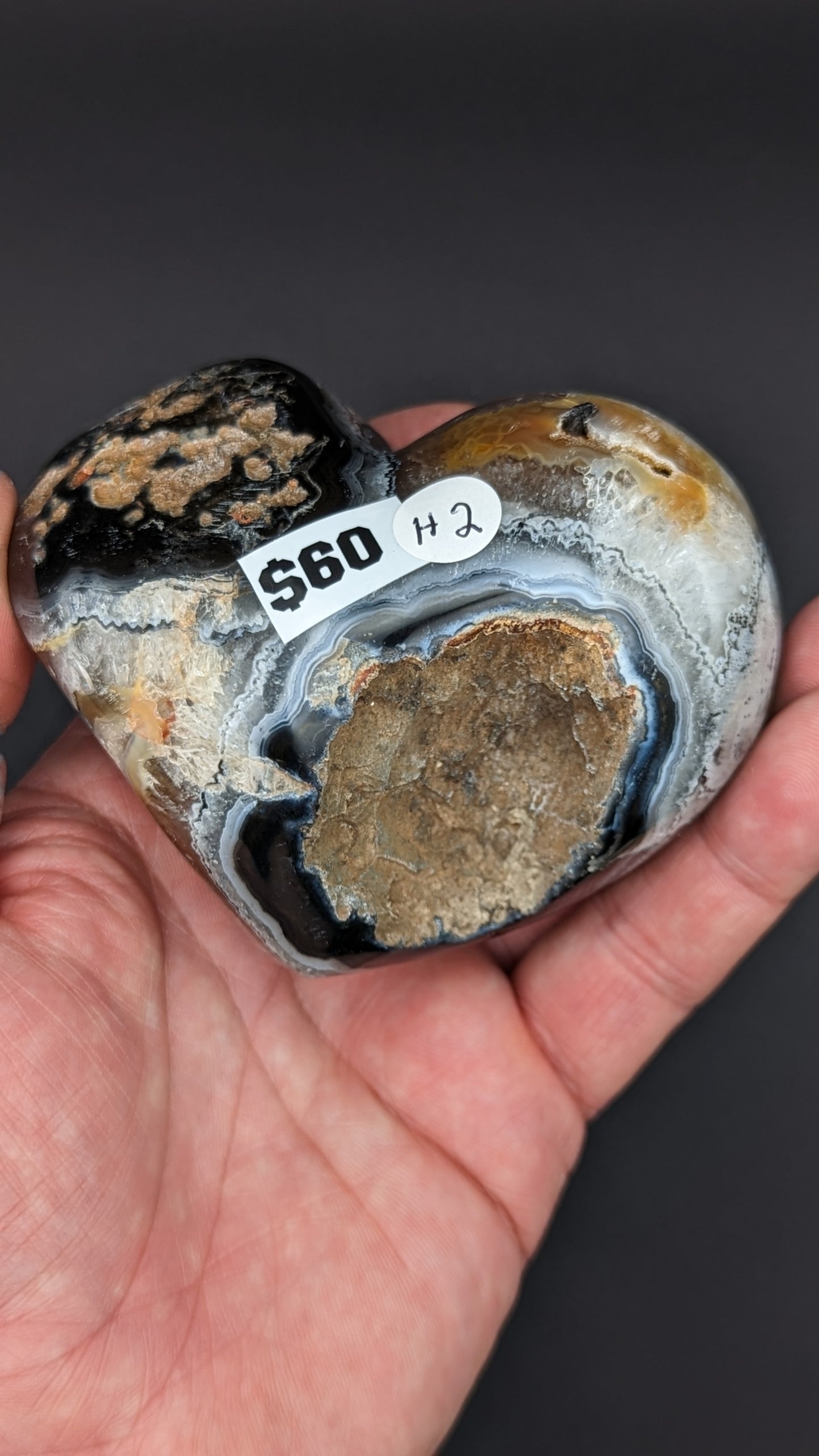 Agate Druzy Heart