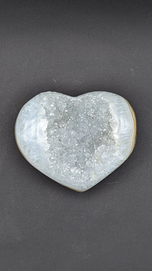 Agate Druzy Heart