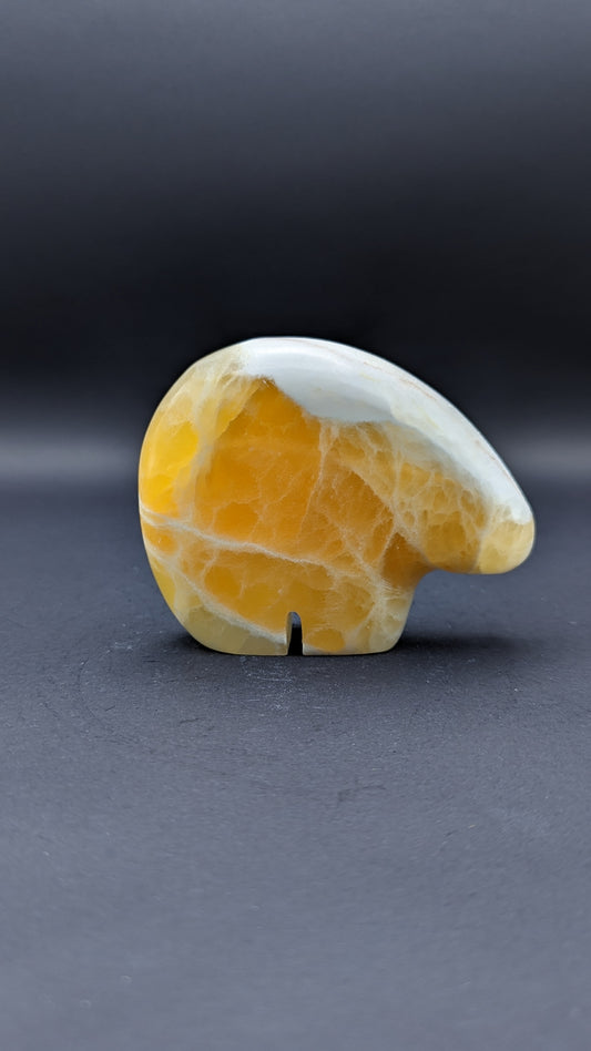 Honeycomb Calcite Bear Carving