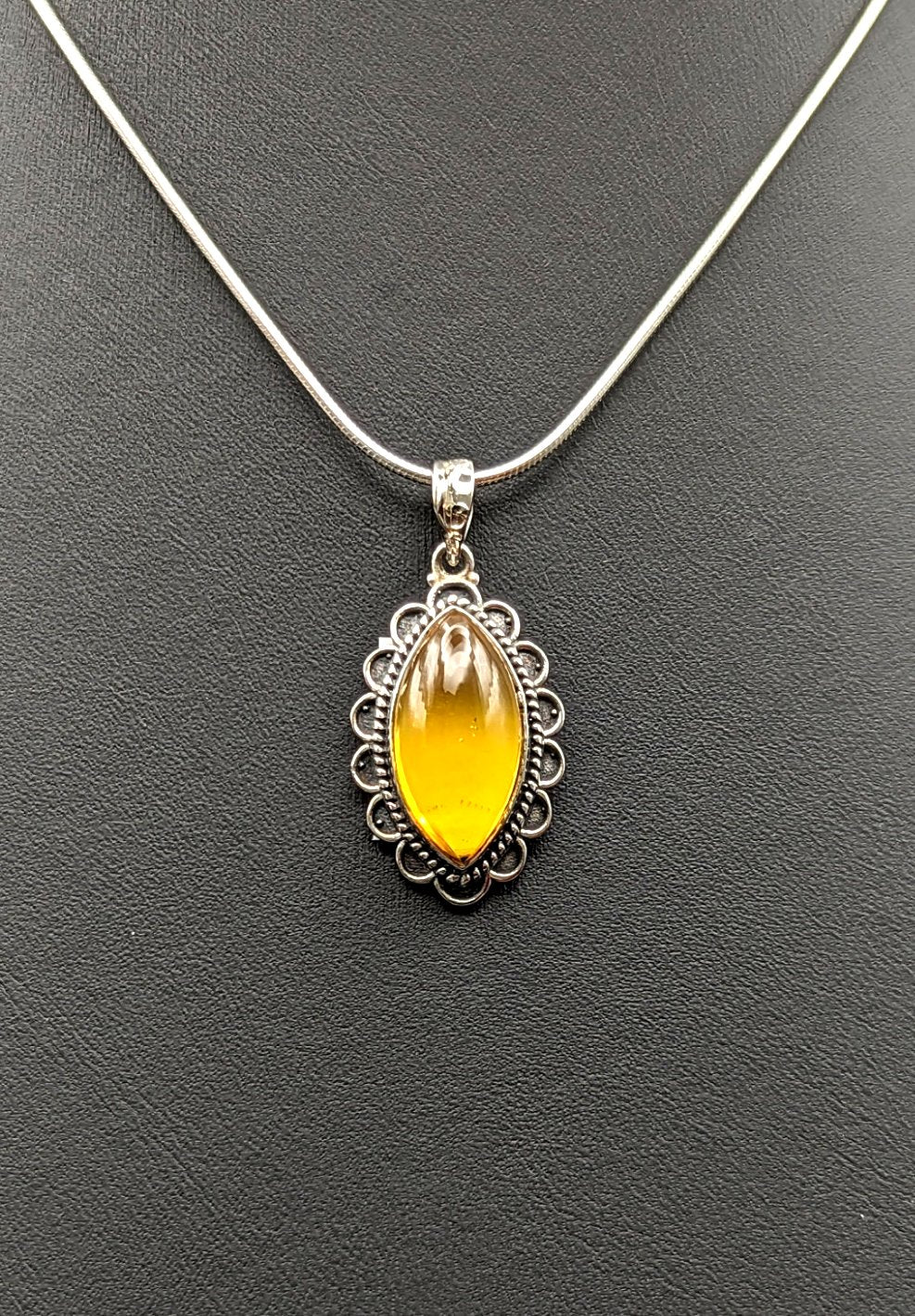 Special! Citrine Pendant Necklace Sterling Silver