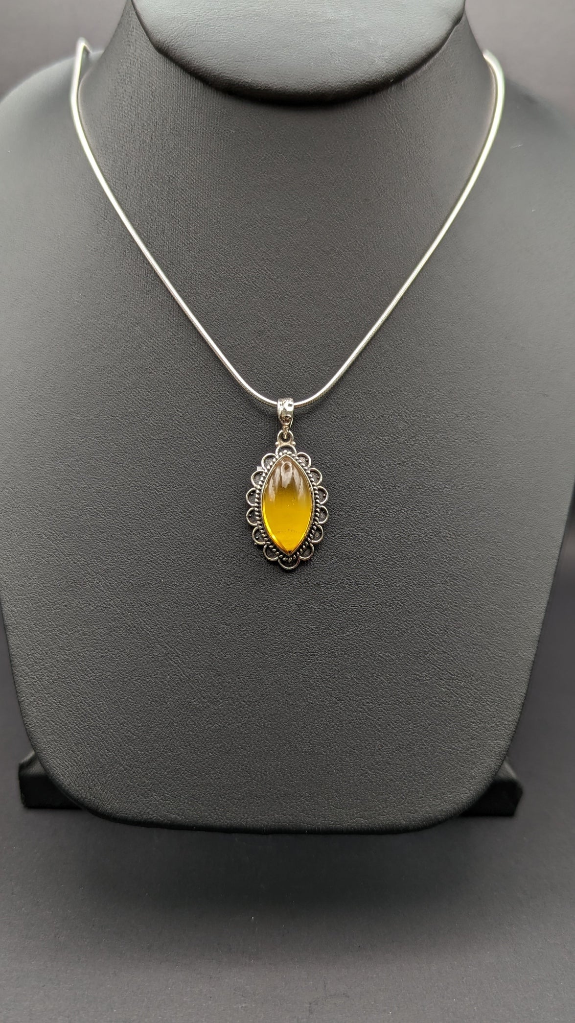 Special! Citrine Pendant Necklace Sterling Silver