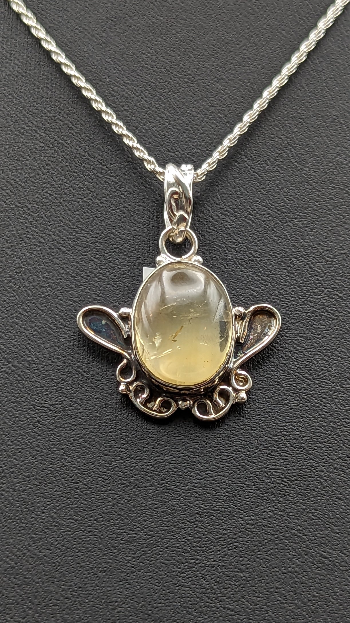 Special! Citrine Pendant Necklace Sterling Silver