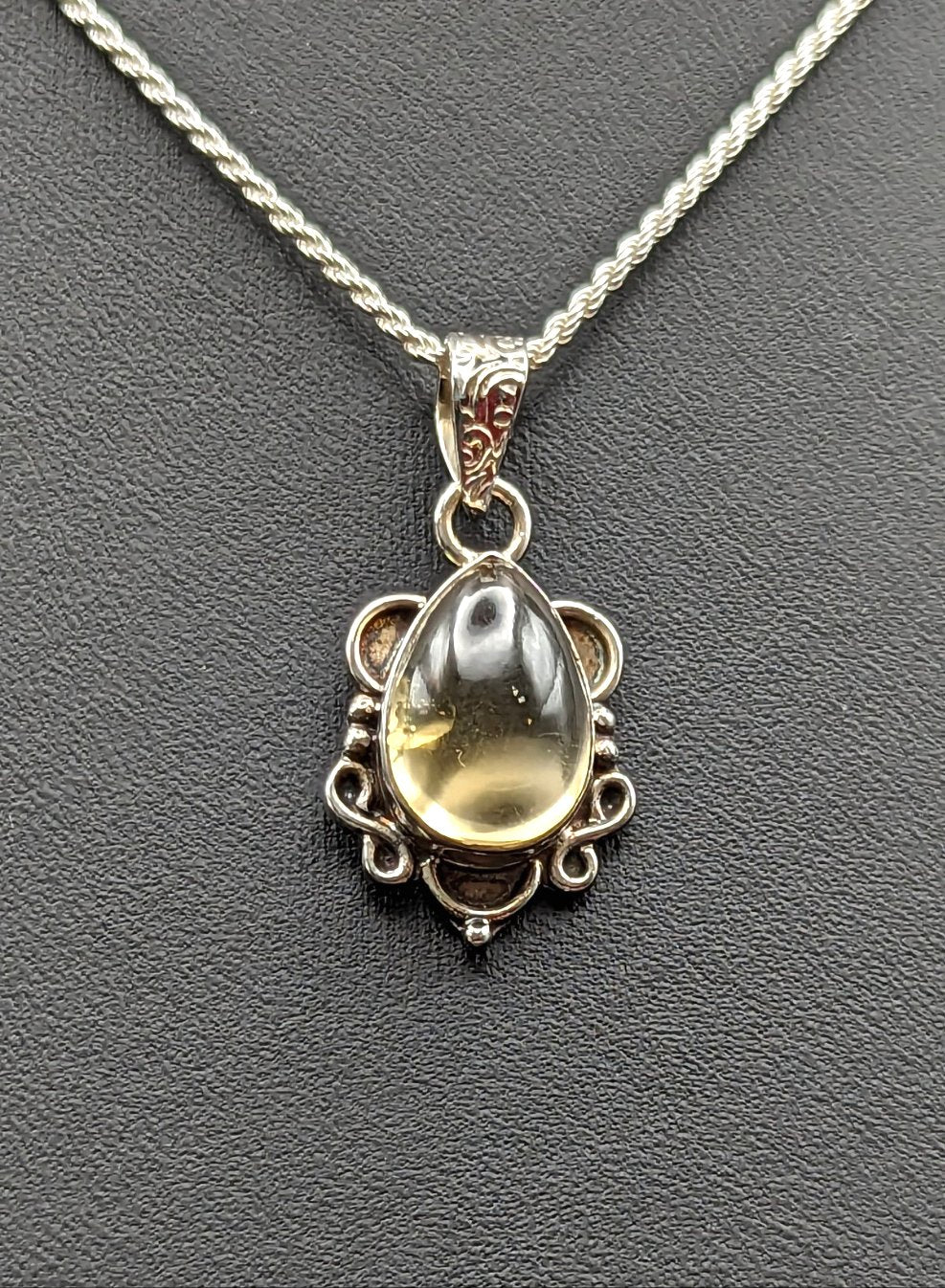 Special! Citrine Pendant Necklace Sterling Silver