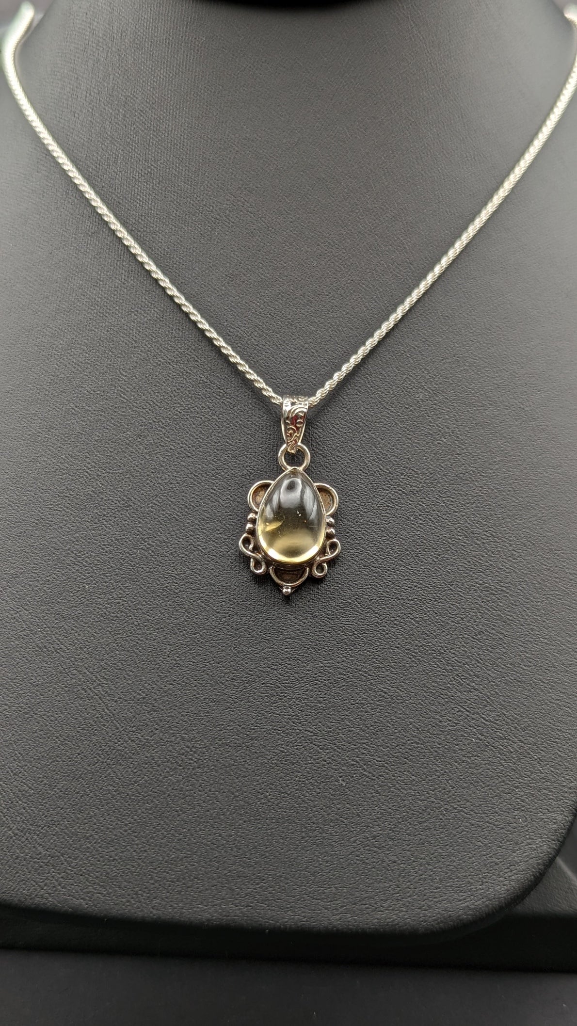 Special! Citrine Pendant Necklace Sterling Silver