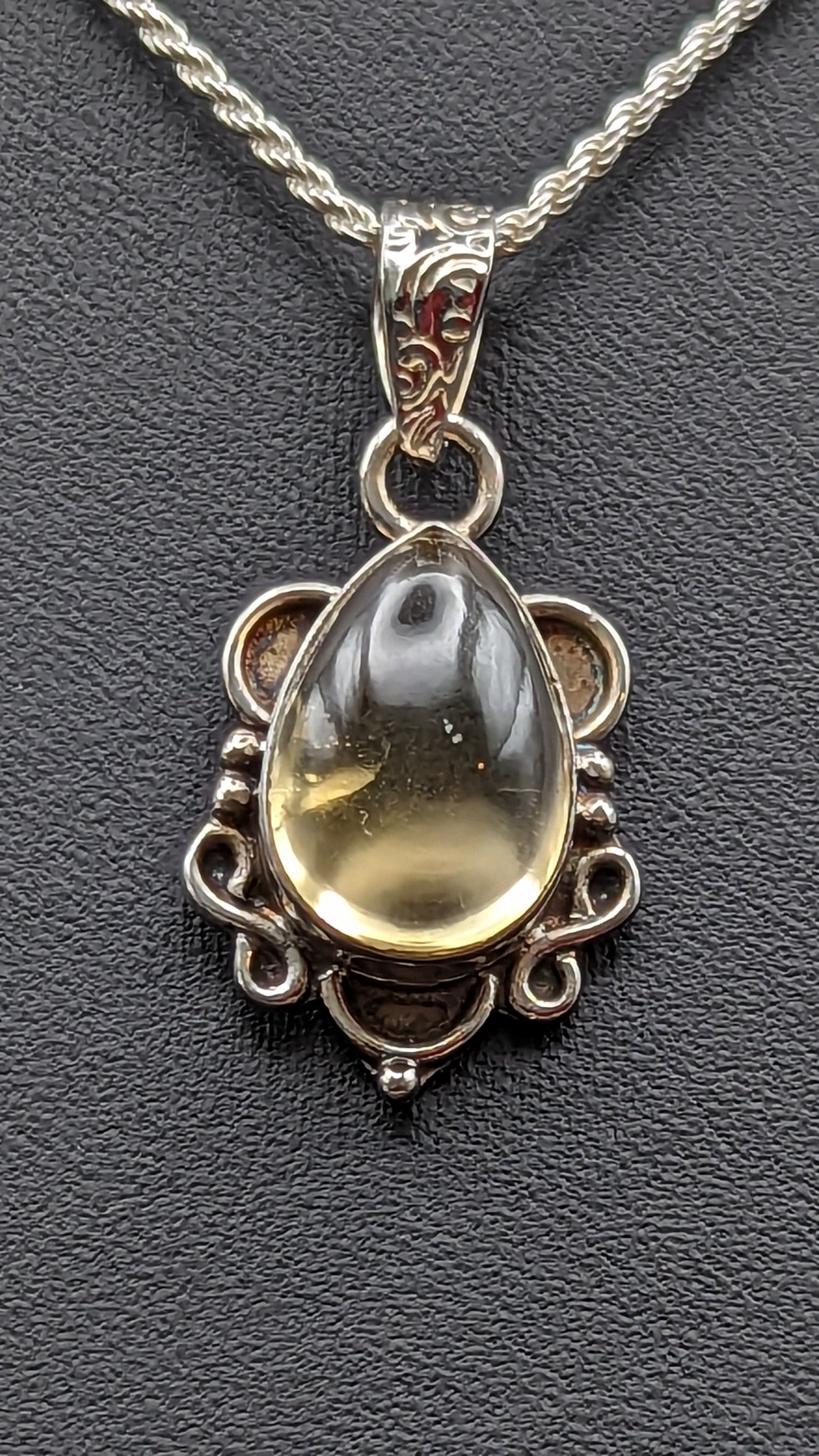 Special! Citrine Pendant Necklace Sterling Silver