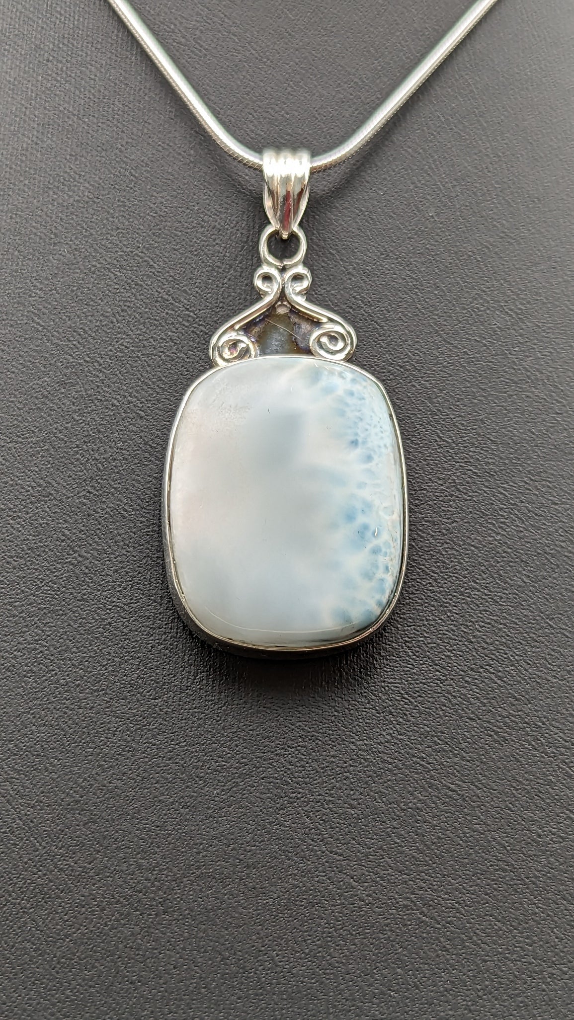 Special! Larimar Pendant Necklace Sterling Silver