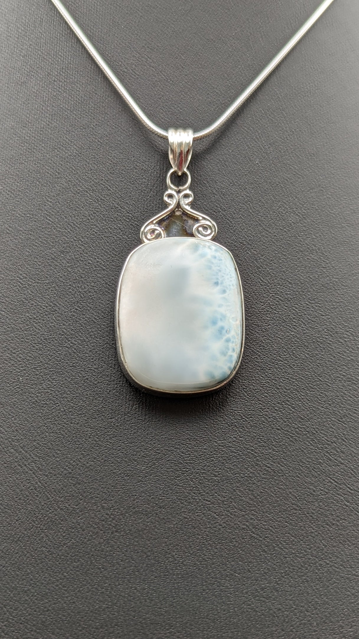 Special! Larimar Pendant Necklace Sterling Silver