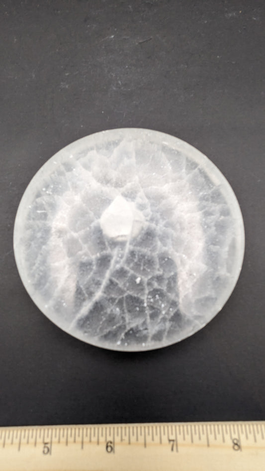 Selenite Round Plate