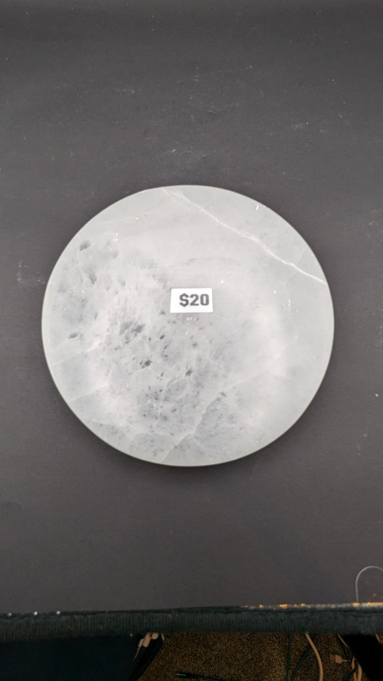 Lg. Selenite Round Plate