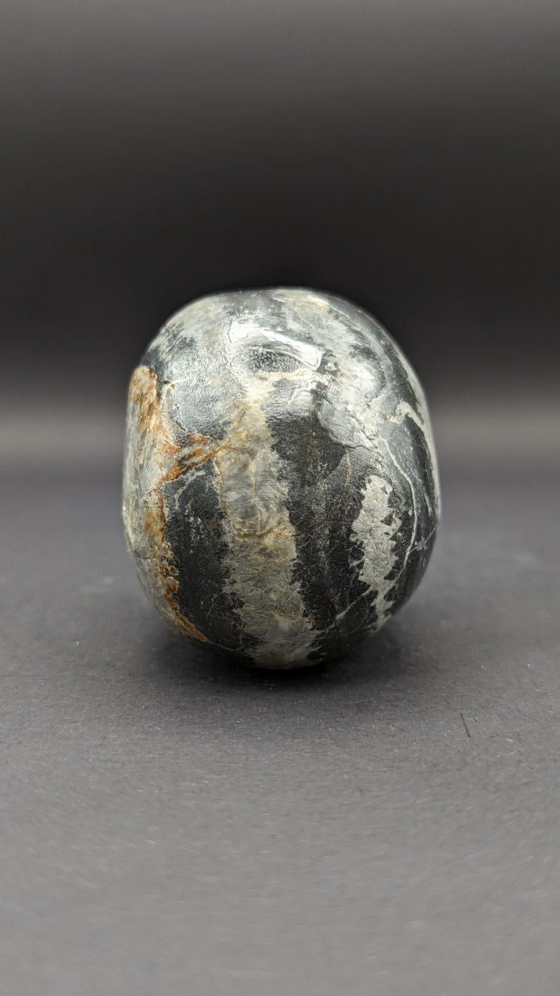 Zebra Jasper Skull Carving