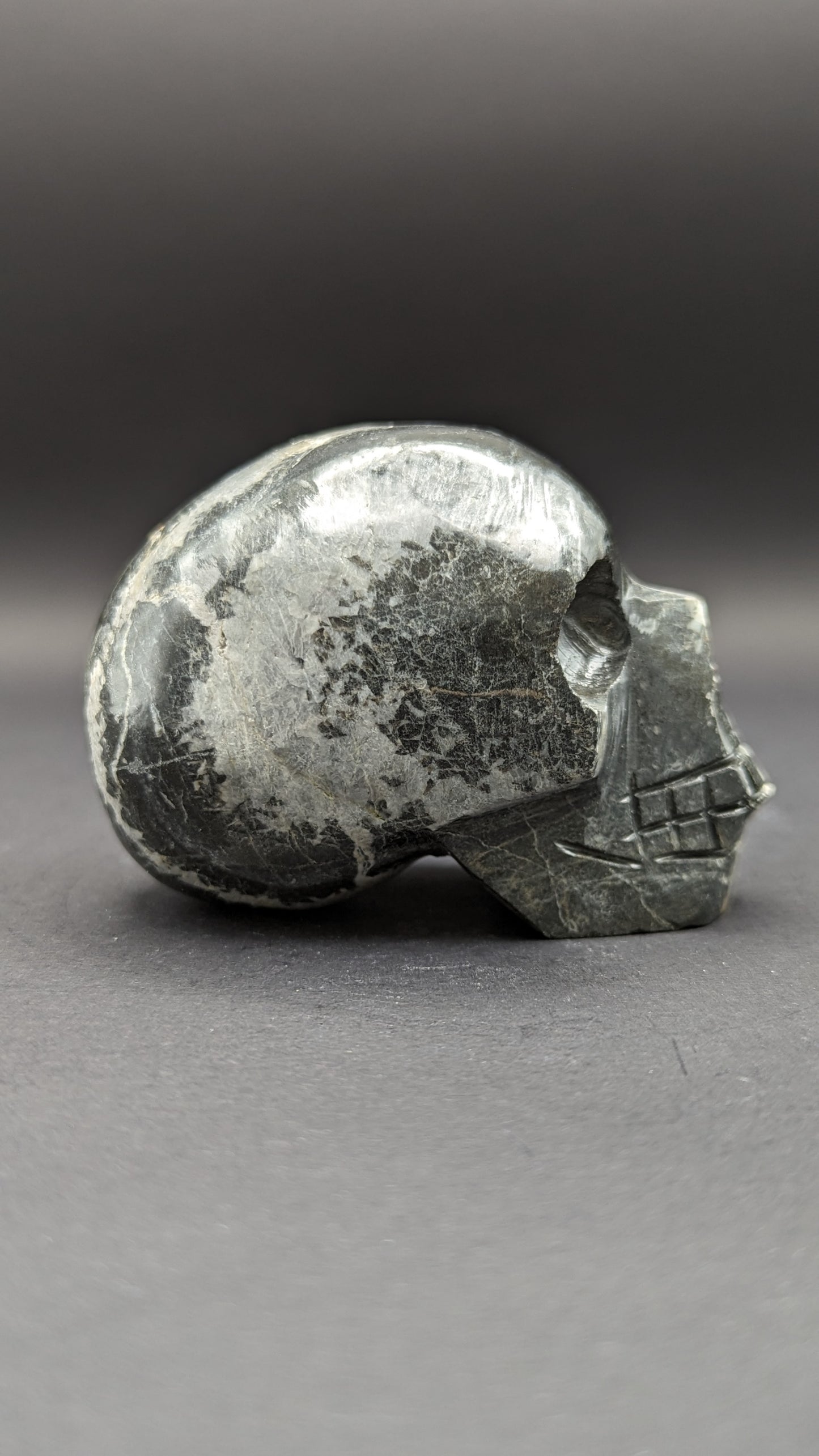 Zebra Jasper Skull Carving