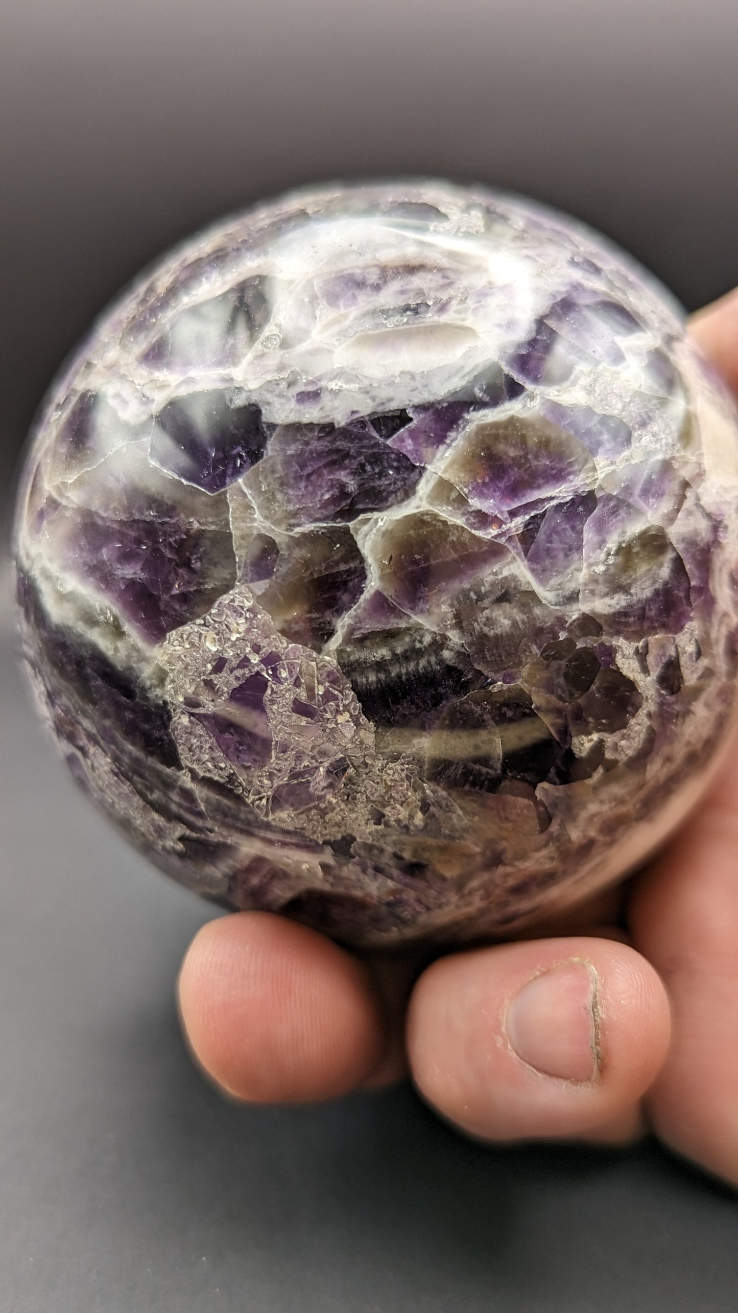 Chevron Amethyst Sphere