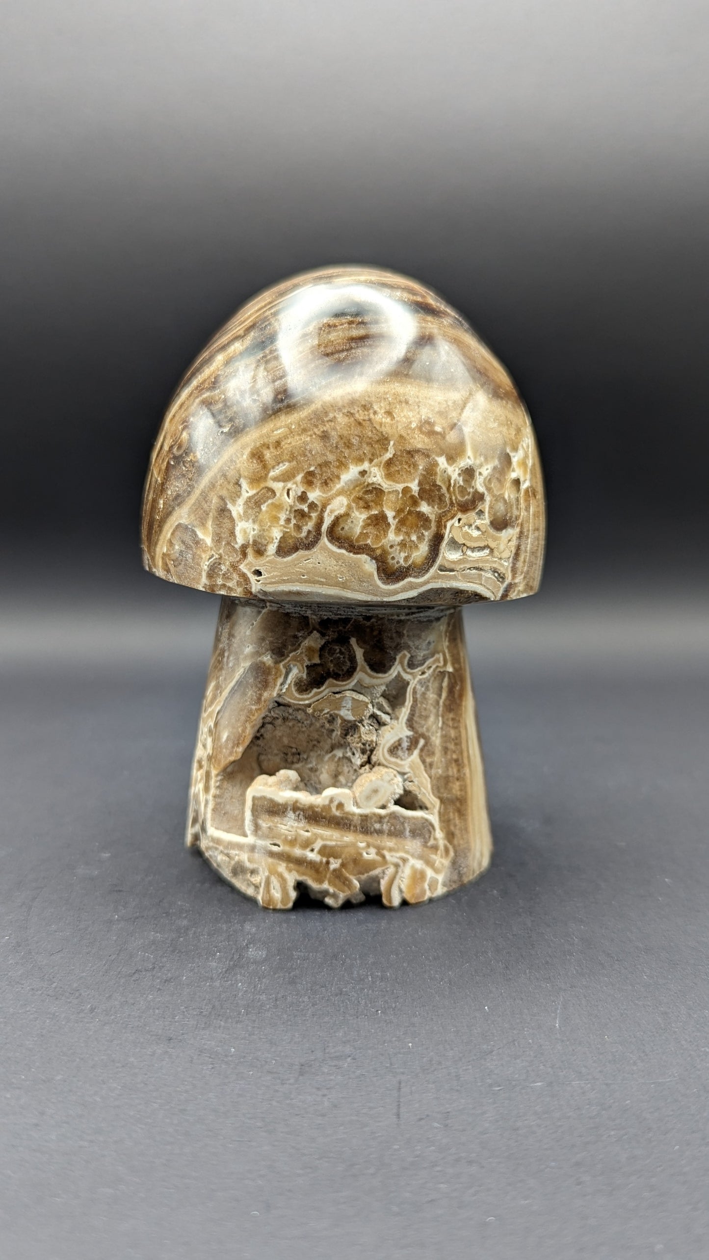 Chocolate Calcite Mushroom Carving
