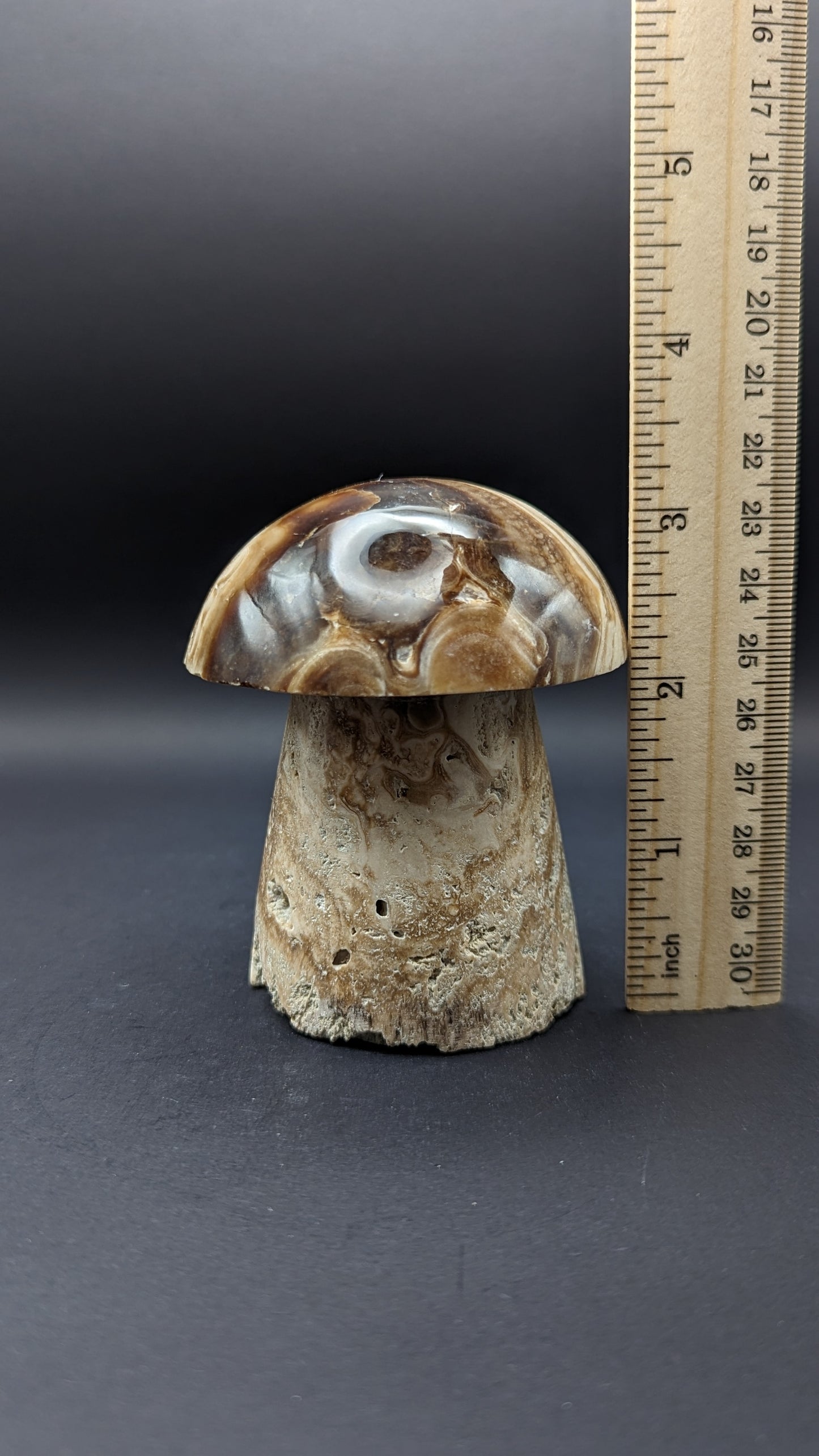 Chocolate Calcite Mushroom Carving