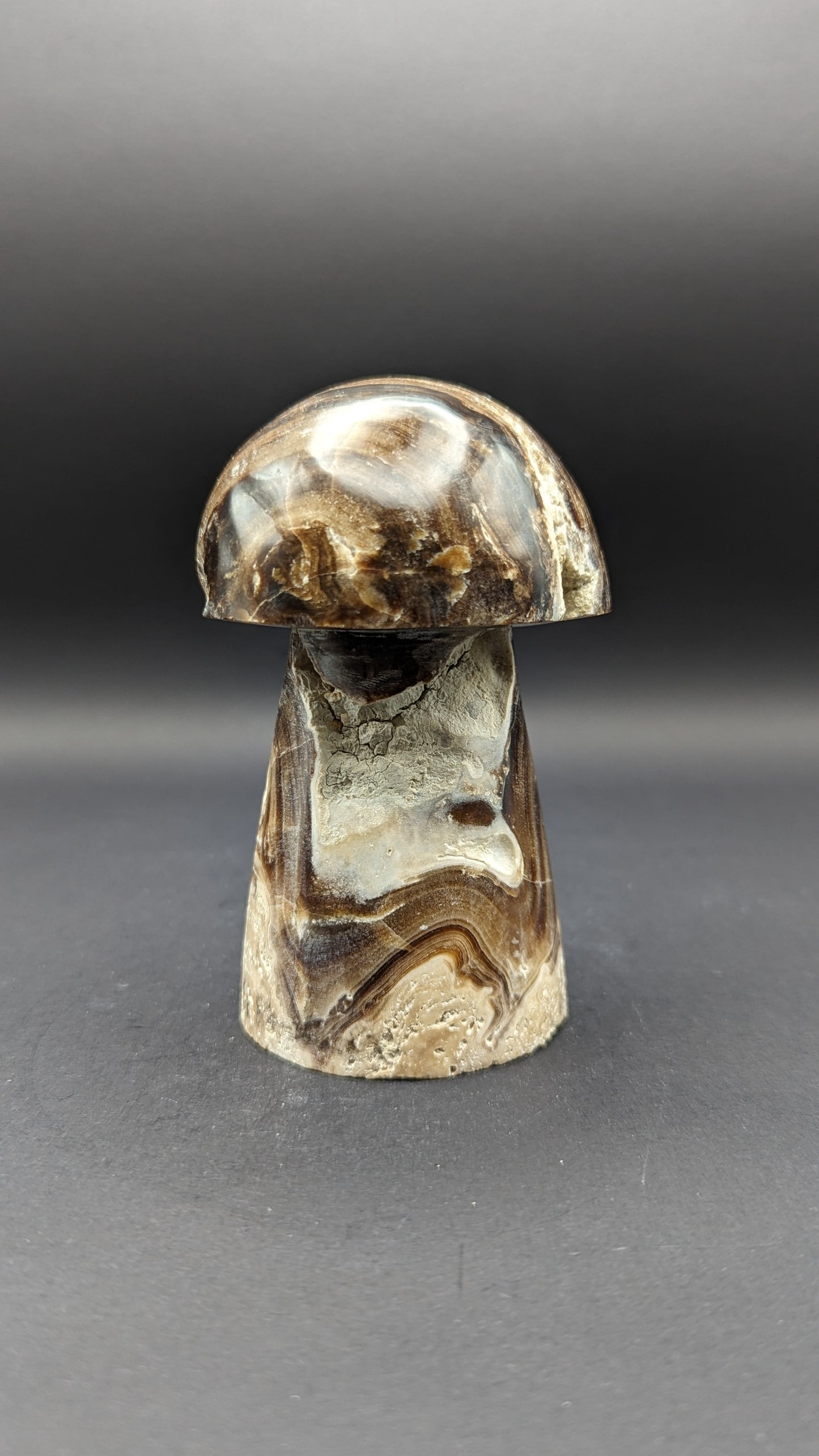 Chocolate Calcite Mushroom Carving