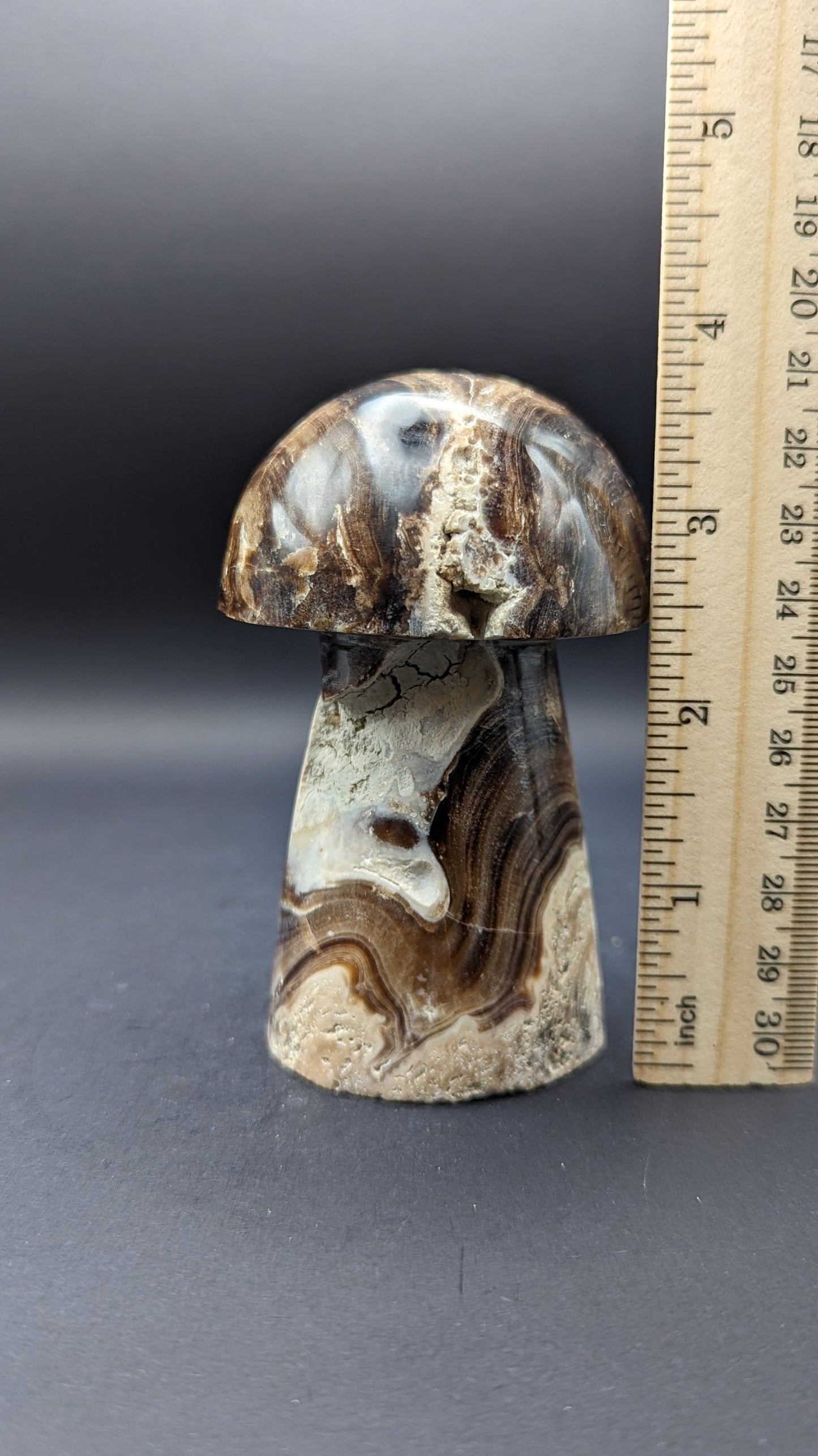 Chocolate Calcite Mushroom Carving