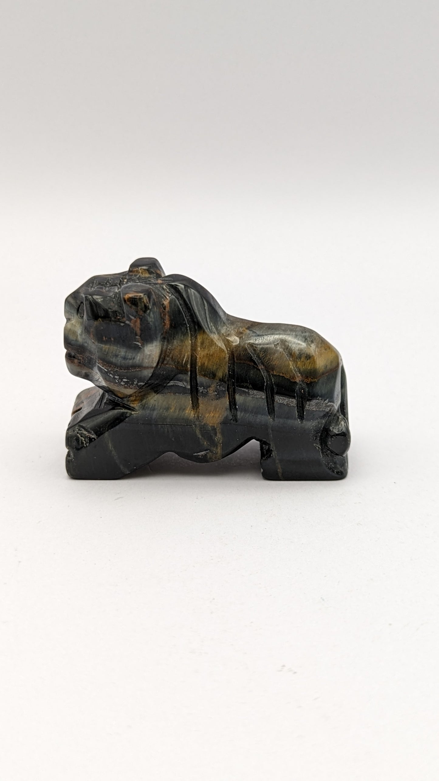 Tigers Eye Lion Carving