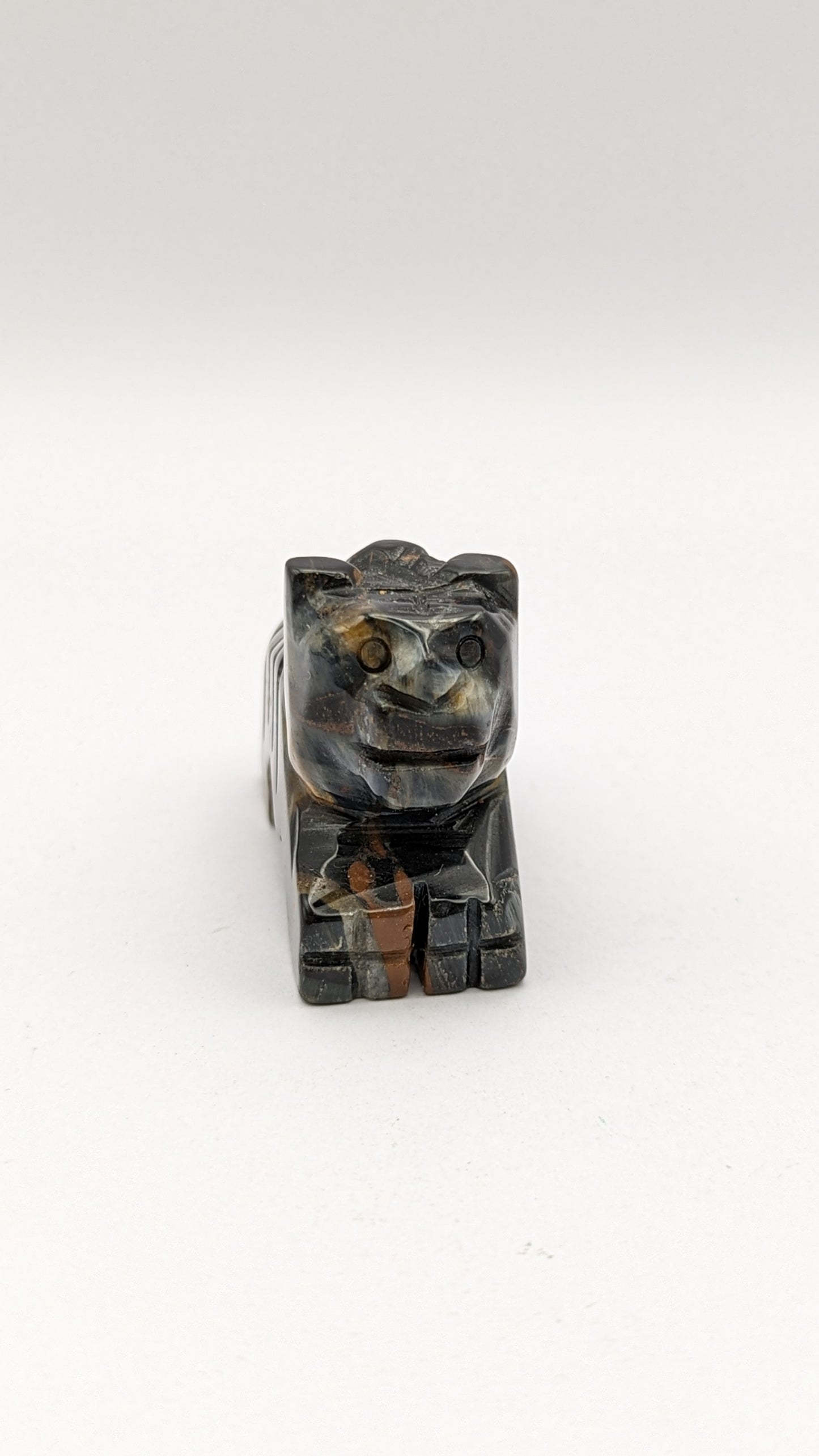 Tigers Eye Lion Carving