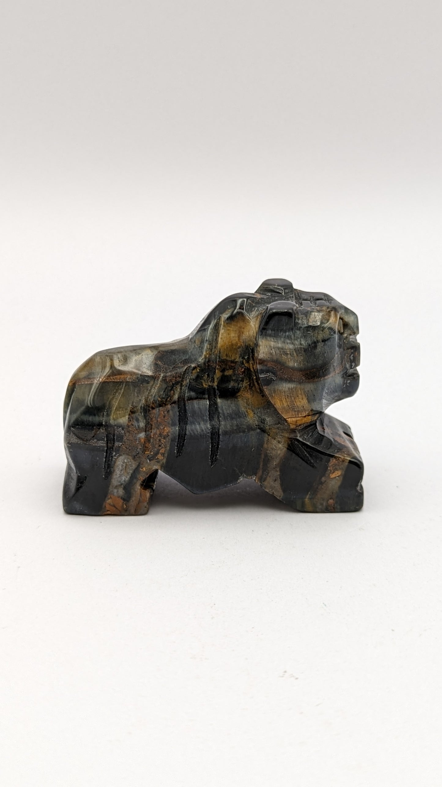 Tigers Eye Lion Carving