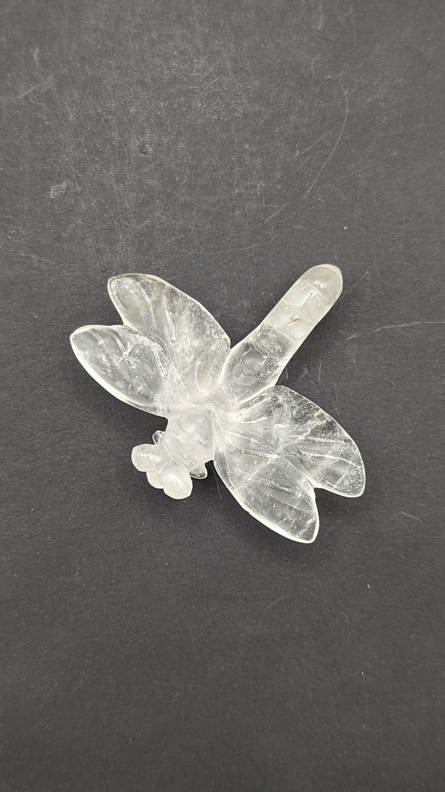 Dragonfly Clear Quartz Carving