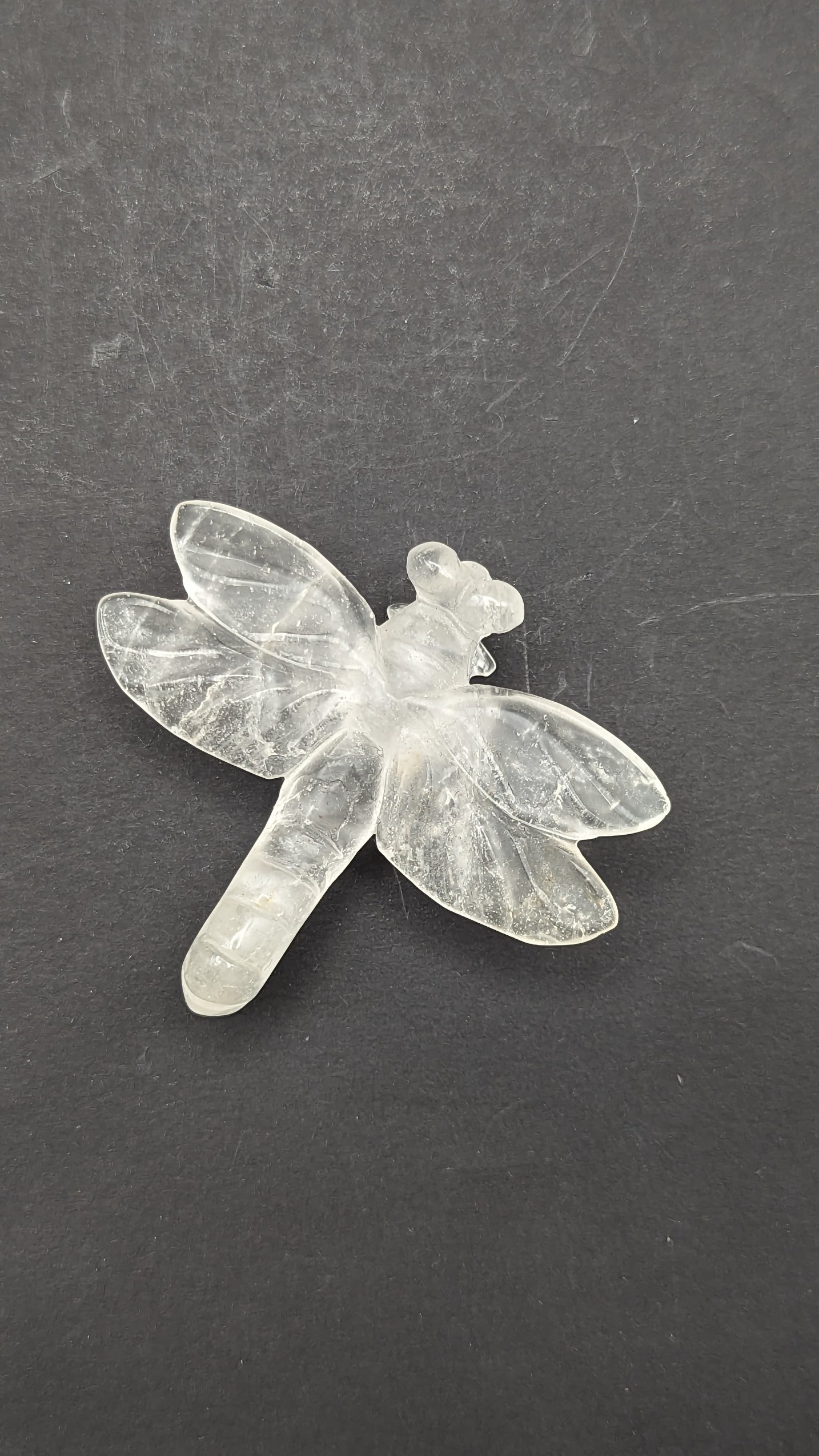 Dragonfly Clear Quartz Carving
