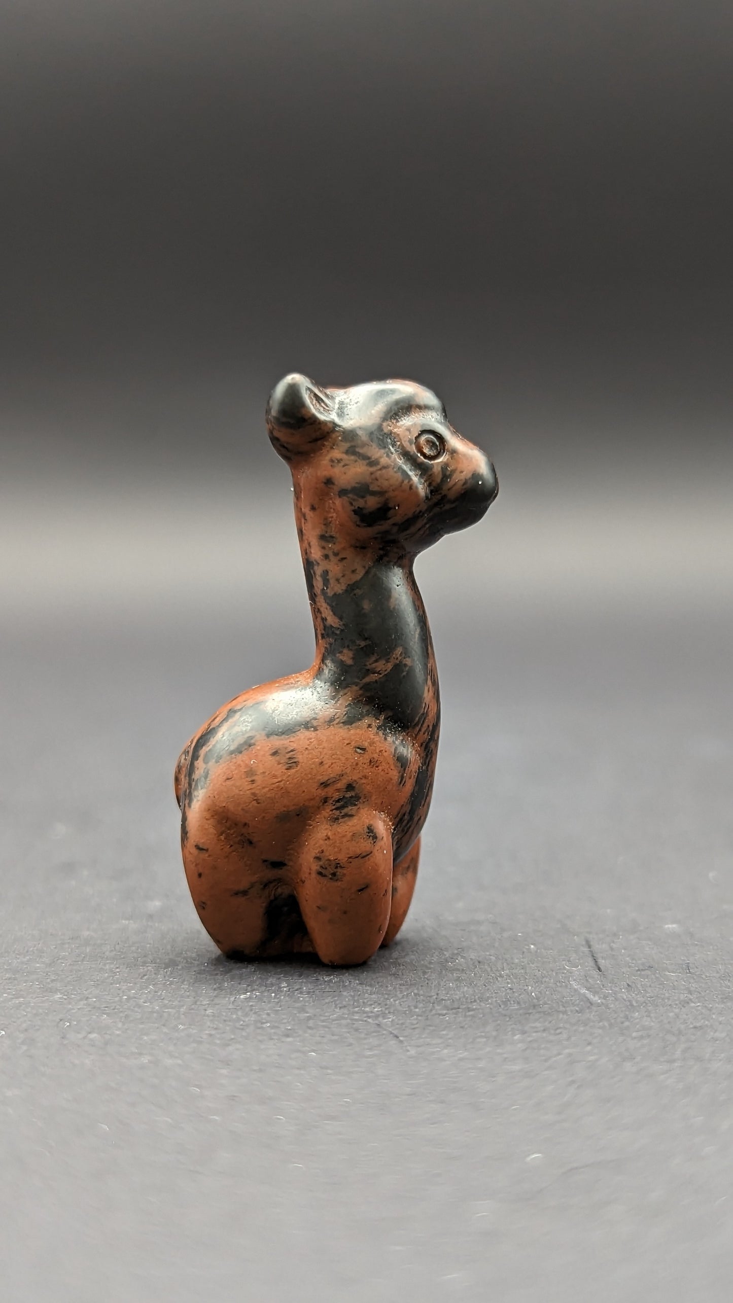 Mahogany Obsidian Alpaca Carving