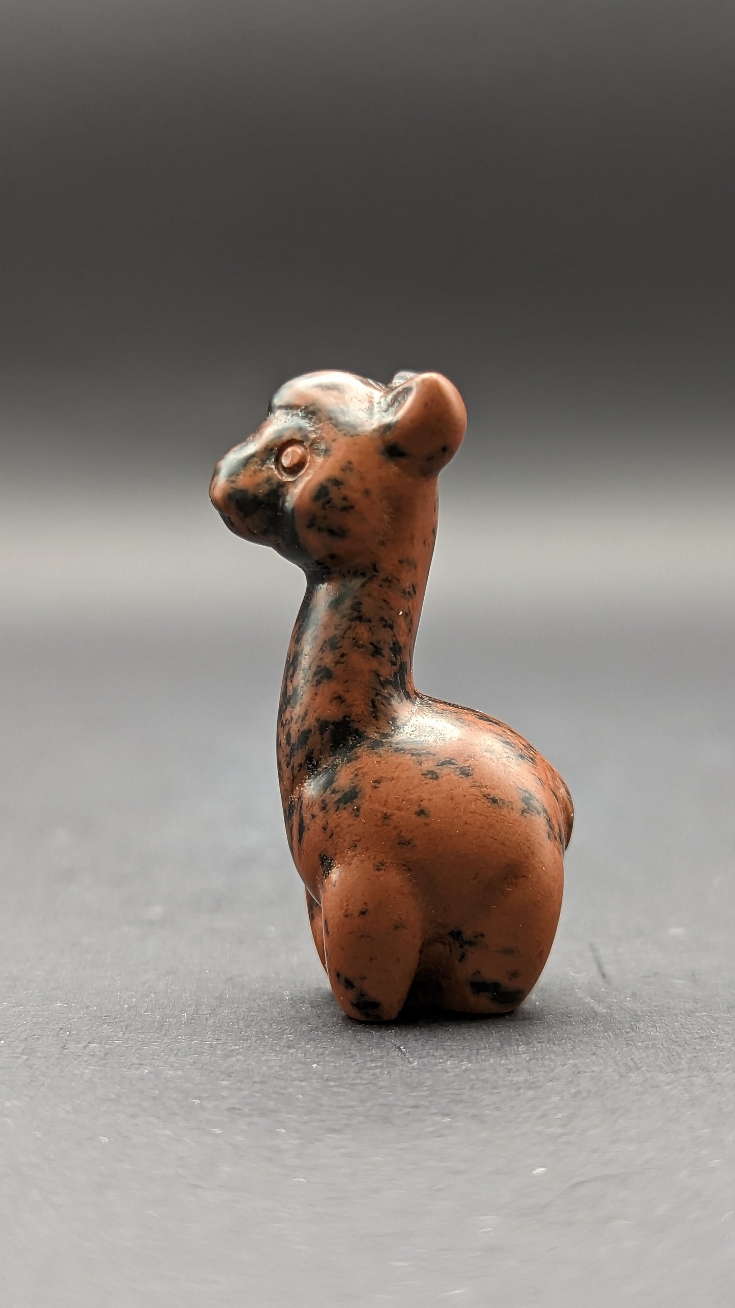 Mahogany Obsidian Alpaca Carving