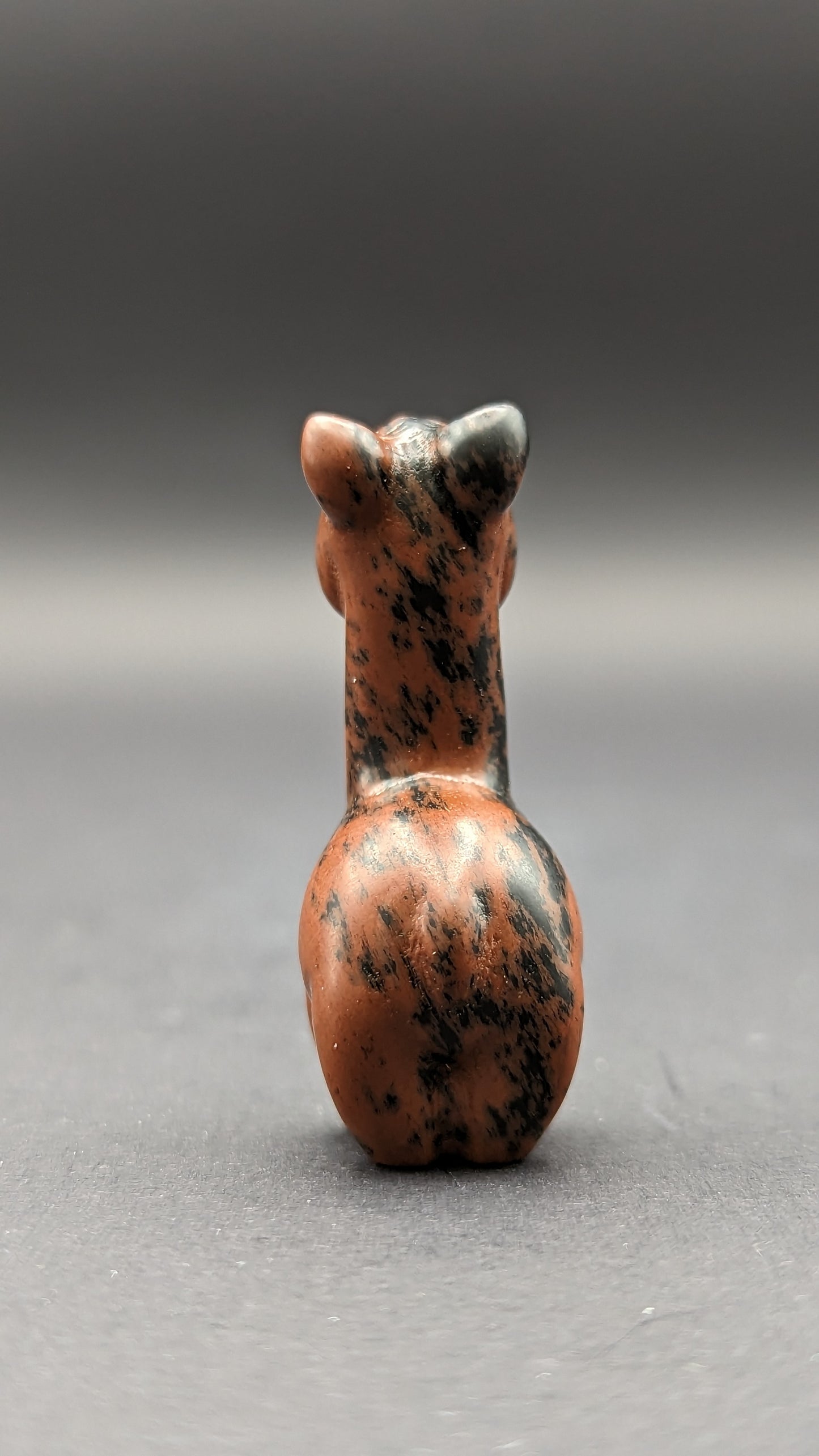 Mahogany Obsidian Alpaca Carving