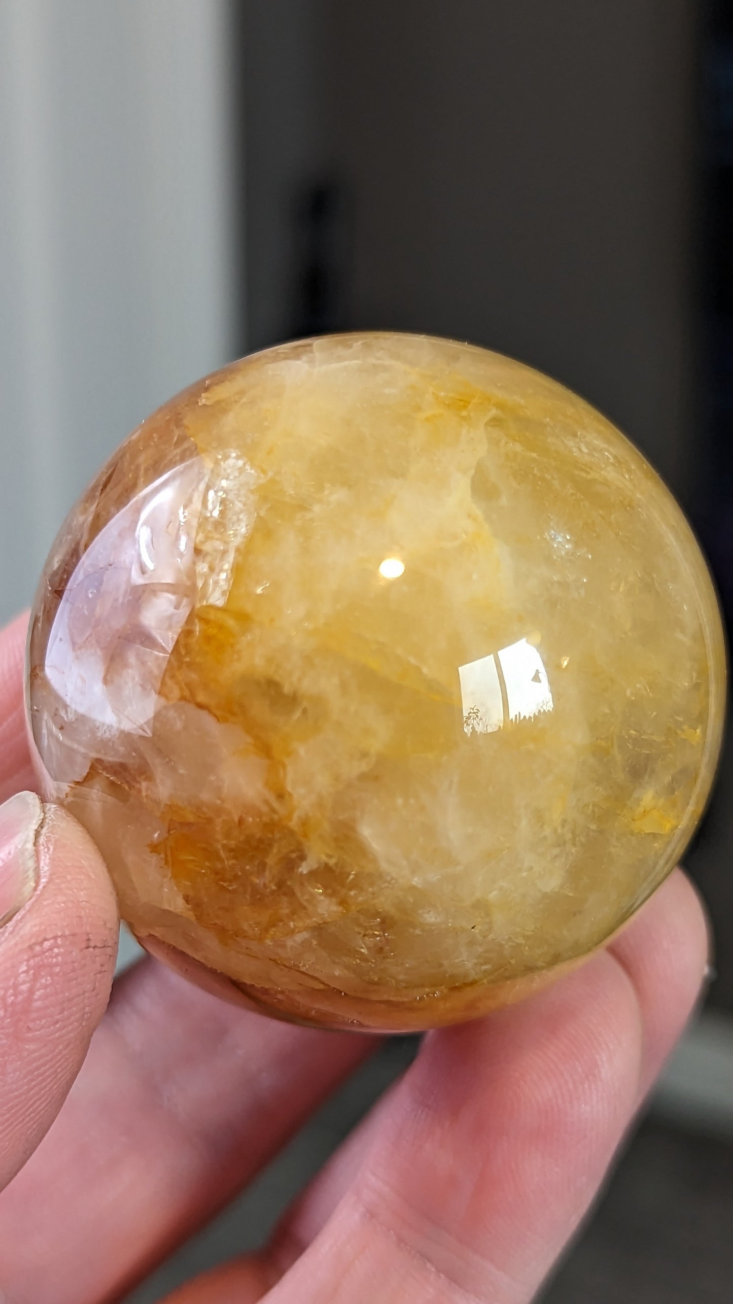 Yellow Hematoid Quartz Sphere